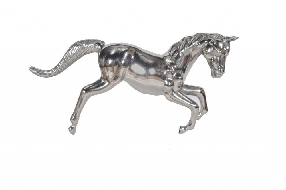 Large Silver Horse Statue - Homeroots - Flyclothing LLC
