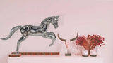 Large Silver Horse Statue - Homeroots - Flyclothing LLC