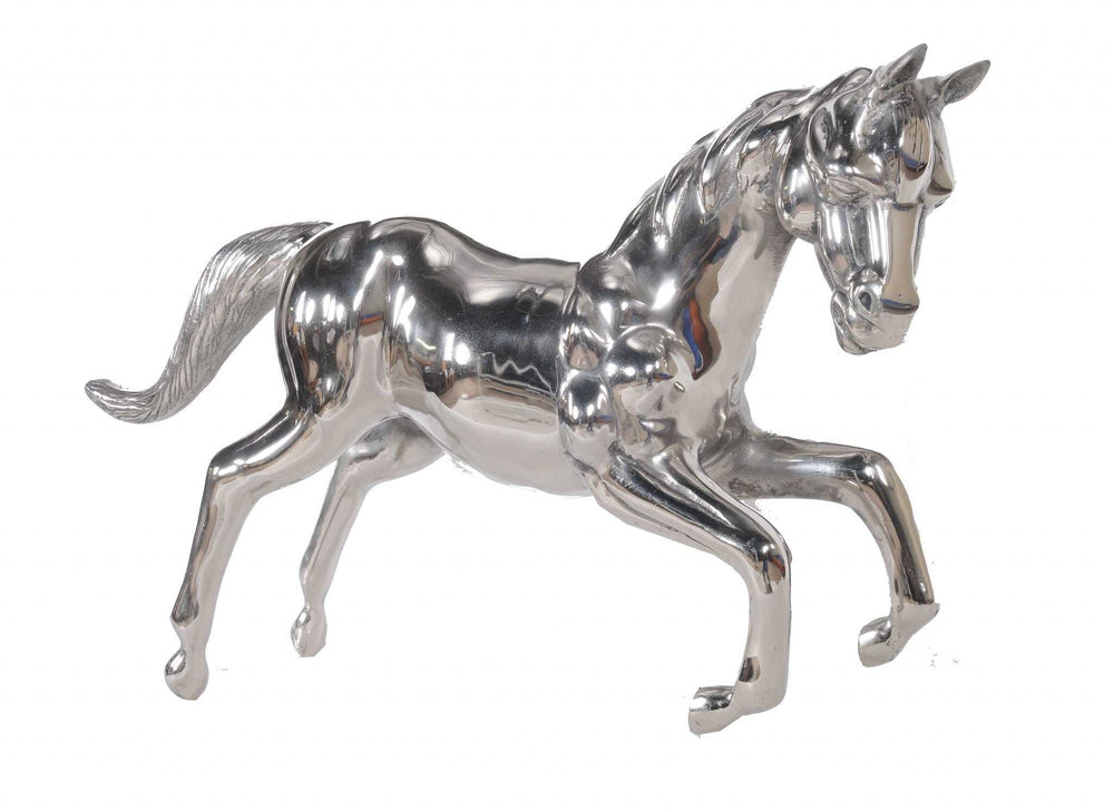 Large Silver Horse Statue - Homeroots - Flyclothing LLC