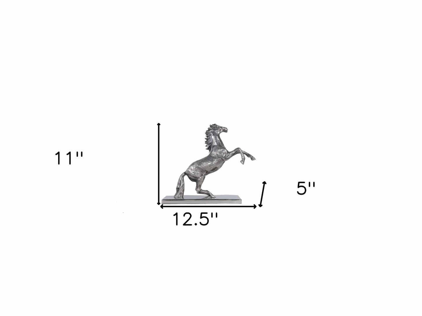 5" X 12.5" X 11" Horse Statue With Base - Homeroots - Flyclothing LLC