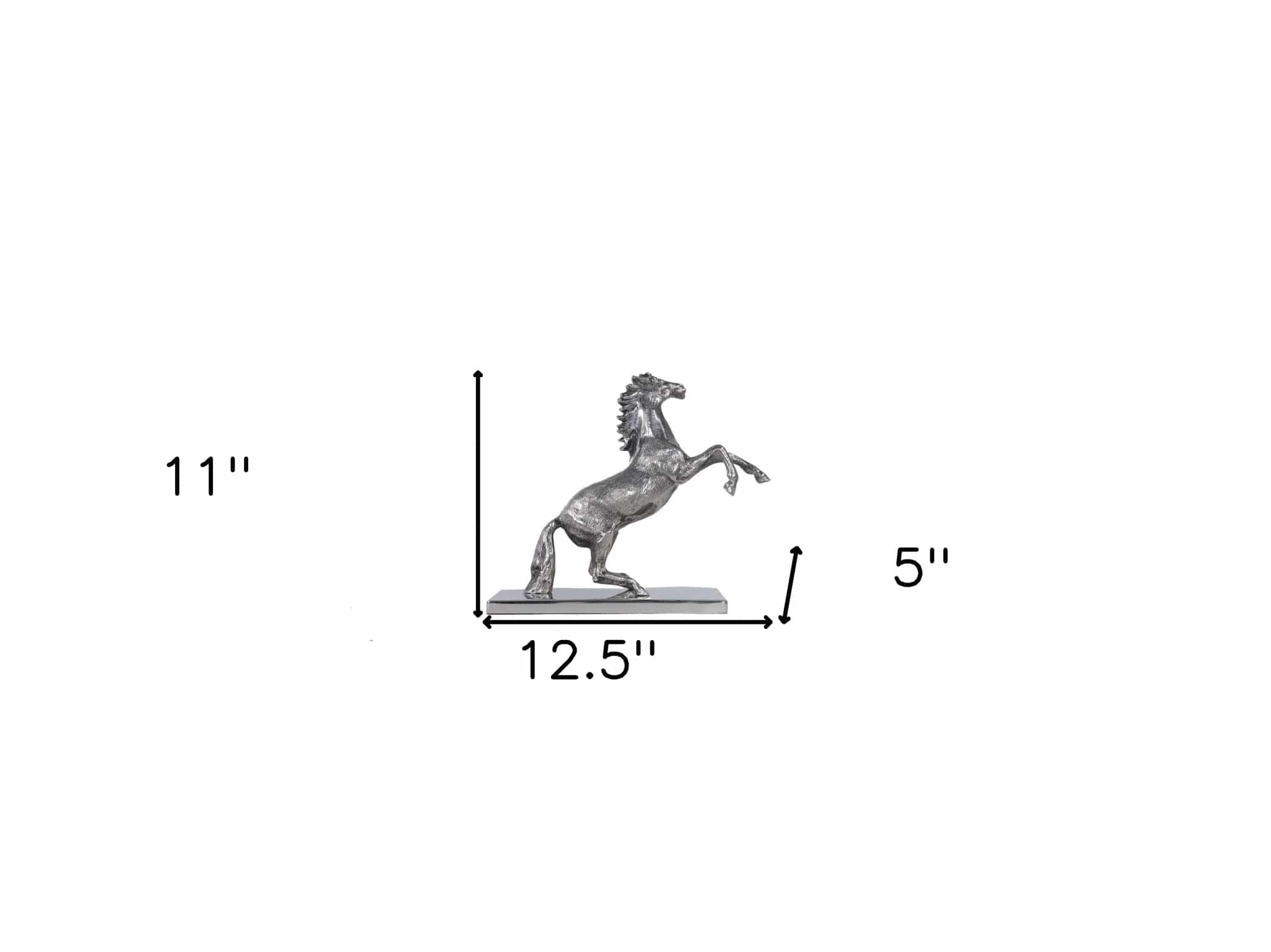 5" X 12.5" X 11" Horse Statue With Base - Homeroots - Flyclothing LLC