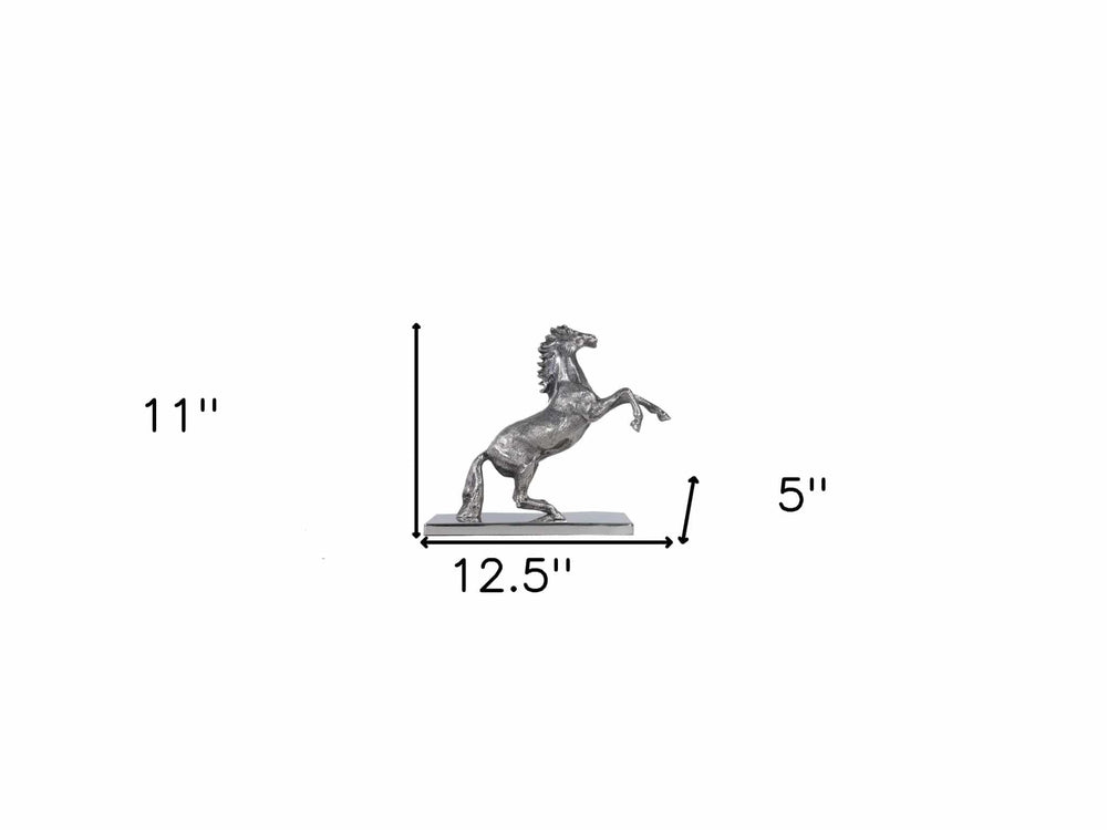 5" X 12.5" X 11" Horse Statue With Base - Homeroots