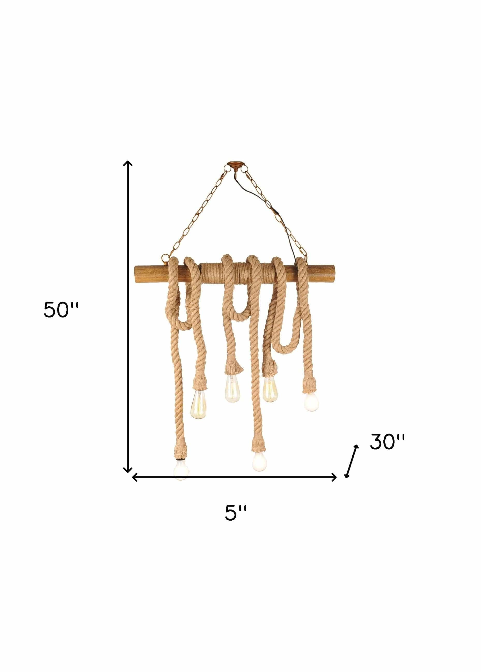 5" X 30" X 50" 6 Bulbs Medusa Pendant Lamp - Homeroots - Flyclothing LLC
