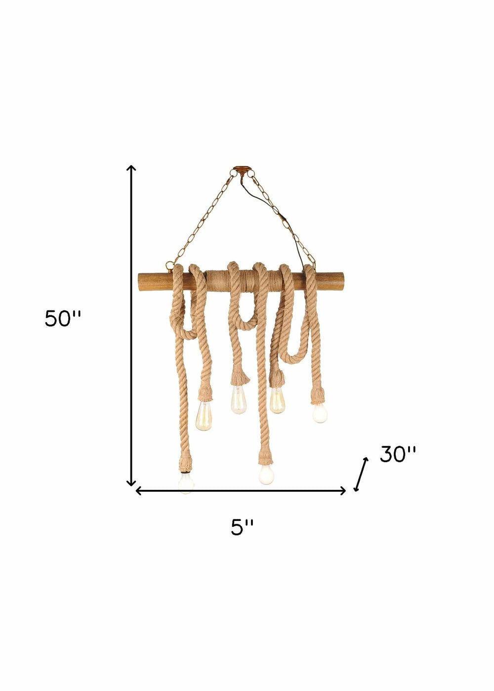 5" X 30" X 50" 6 Bulbs Medusa Pendant Lamp - Homeroots - Flyclothing LLC