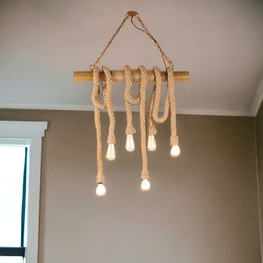 5" X 30" X 50" 6 Bulbs Medusa  Pendant Lamp - Homeroots