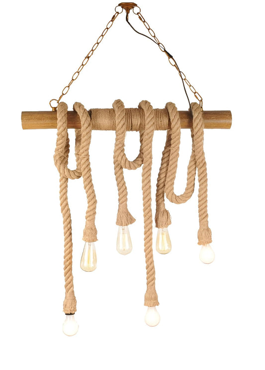 5" X 30" X 50" 6 Bulbs Medusa  Pendant Lamp - Homeroots