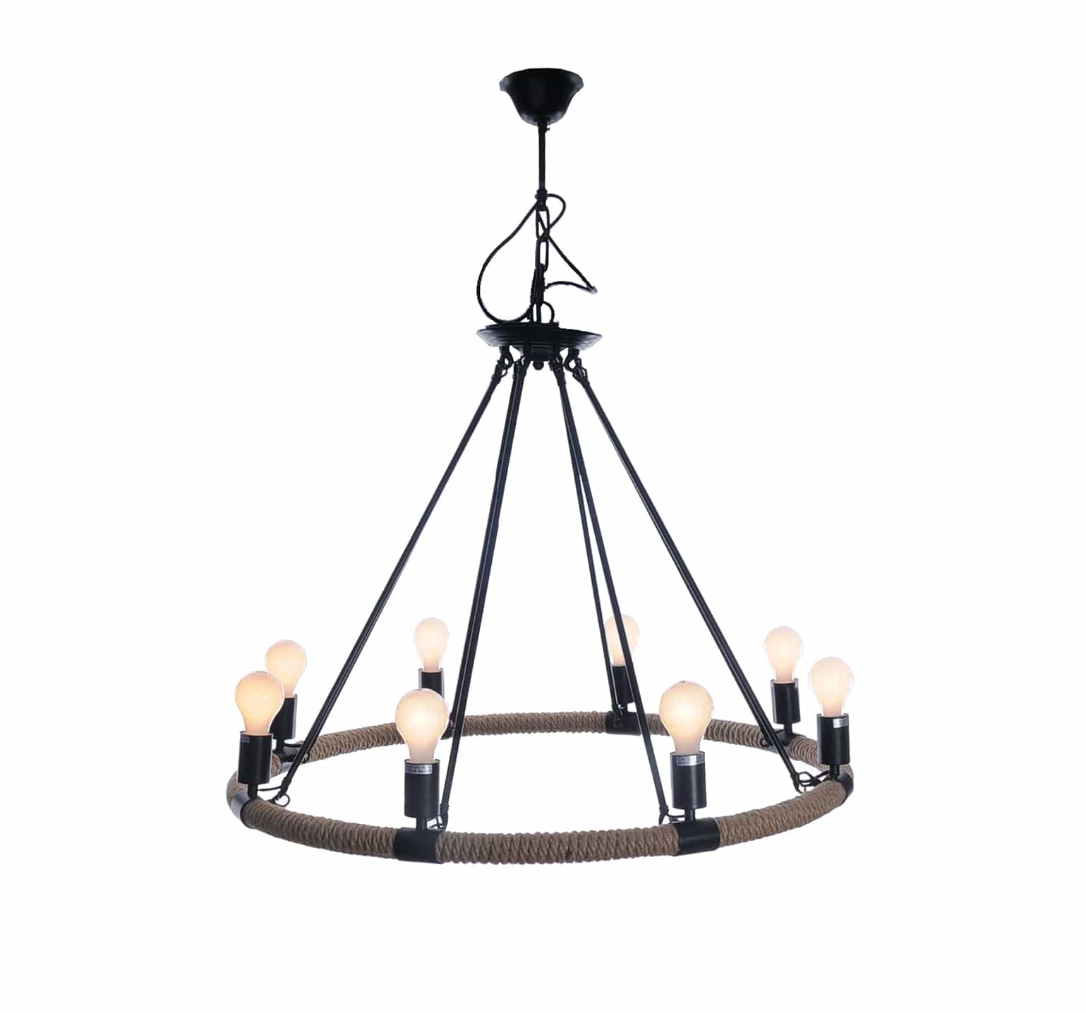 32" X 37" X 32" 8 Bulbs Rope Pendant Lamp - Homeroots - Flyclothing LLC