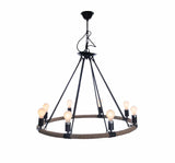 32" X 37" X 32" 8 Bulbs Rope  Pendant Lamp - Homeroots
