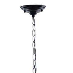 Natural and Black Iron and Rope Three Light Ceiling Light - Homeroots