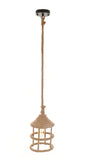 Beige and Black Iron and Rope Ceiling Light - Homeroots
