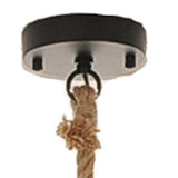 Beige and Black Iron and Rope Ceiling Light - Homeroots - Flyclothing LLC