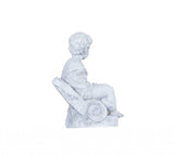 Vintage Look Off White Boy Sitting Statue - Homeroots - Flyclothing LLC