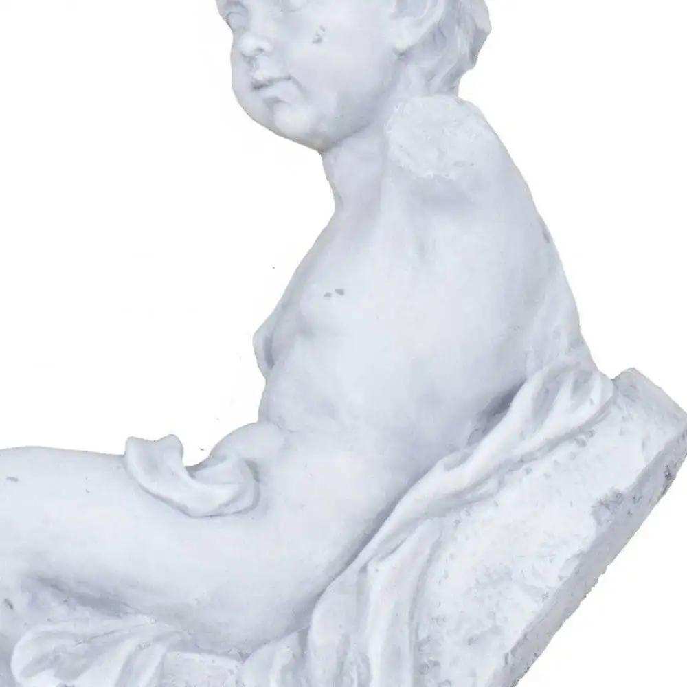 Vintage Look Off White Boy Sitting Statue - Homeroots - Flyclothing LLC