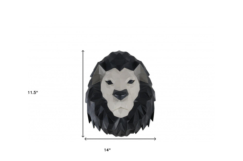 11.5" X 9.5" X 14" Origami Lion Head Wall Decoration - Homeroots