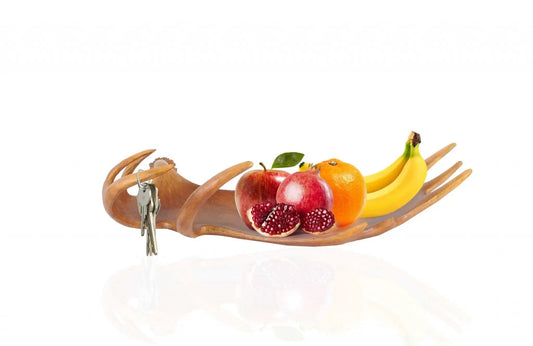 12" Brown Antler Resin Serving Tray - Homeroots