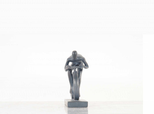 Minimalist Cyclist Cement Finish Statue - Homeroots - Flyclothing LLC