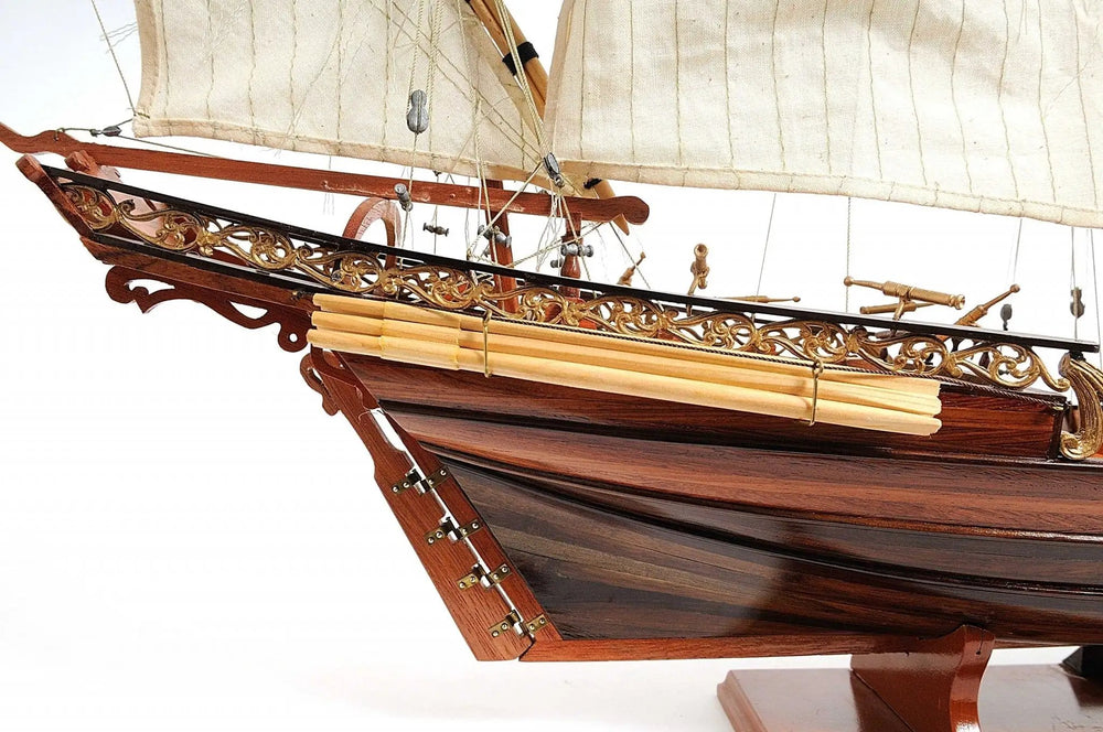 27" Brown Manufactured Wood Boat Hand Painted Sculpture - Homeroots