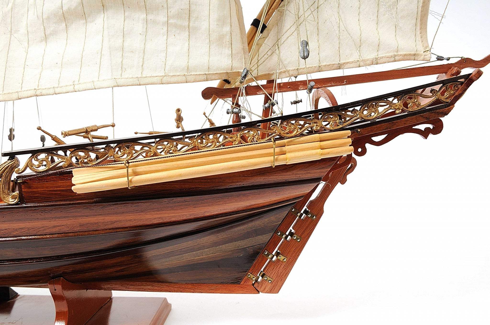 27" Brown Manufactured Wood Boat Hand Painted Sculpture - Homeroots - Flyclothing LLC