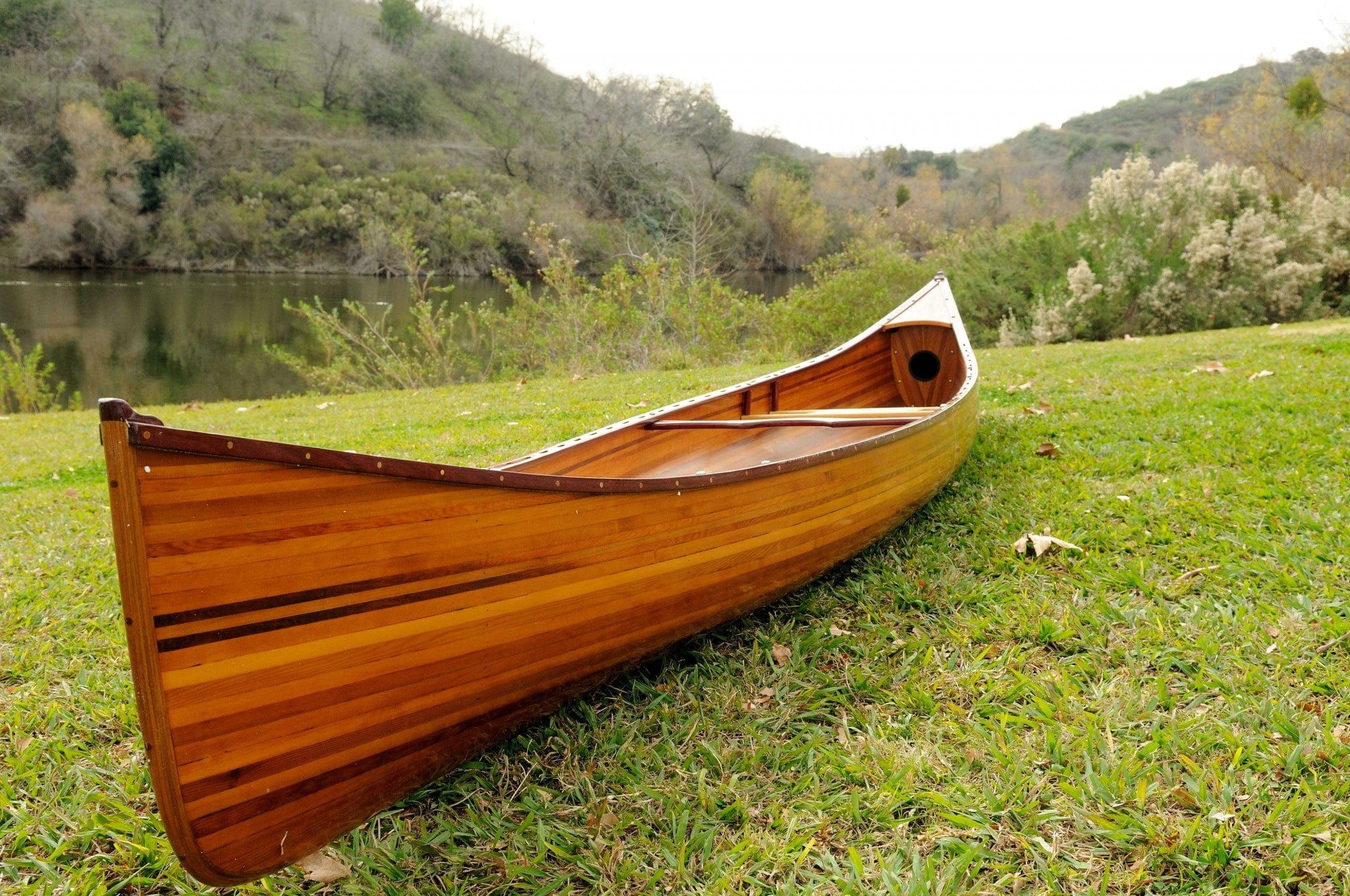 35.5" X 216" X 27" Wooden Canoe - Homeroots - Flyclothing LLC