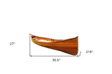 35.5" X 216" X 27" Wooden Canoe - Homeroots - Flyclothing LLC