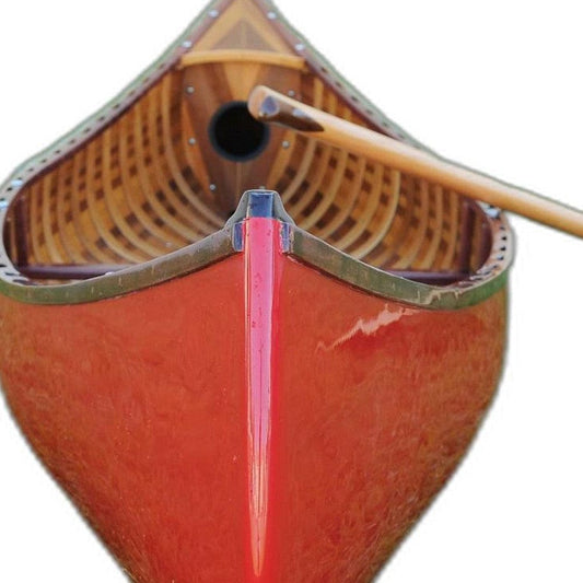26.5" X 117" X 20" Red Wooden Canoe With Ribs Curved Bow - Homeroots