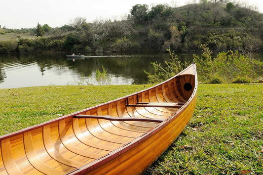 31.5" X 187.5" X 24" Wooden Canoe With Ribs - Homeroots