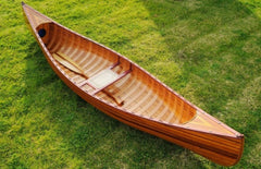 26.25" X 118.5" X 16" Wooden Canoe With Ribs Curved Bow - Homeroots