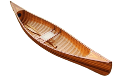 26.25" X 118.5" X 16" Wooden Canoe With Ribs Curved Bow - Homeroots