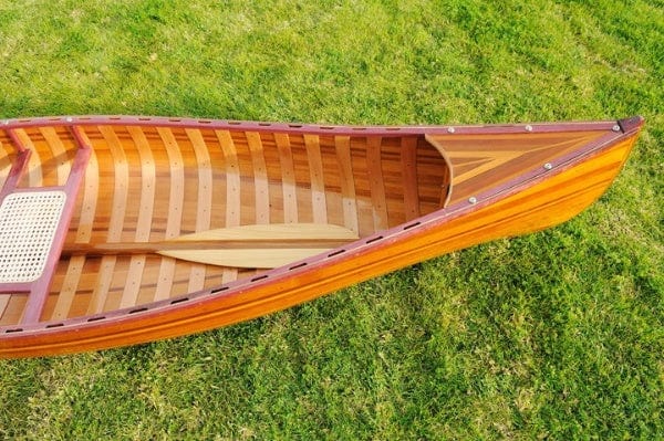 26.25" X 118.5" X 16" Wooden Canoe With Ribs Curved Bow - Homeroots