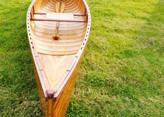 26.25" X 118.5" X 16" Wooden Canoe With Ribs Curved Bow - Homeroots