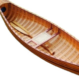 26.25" X 118.5" X 16" Wooden Canoe With Ribs Curved Bow - Homeroots