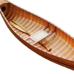 26.25" X 118.5" X 16" Wooden Canoe With Ribs Curved Bow - Homeroots