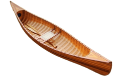26.25" X 118.5" X 16" Wooden Canoe With Ribs Curved Bow - Homeroots