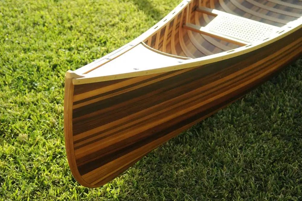 26.25" X 118.5" X 16" Matte Finish Wooden Canoe With Ribs Curved Bow - Homeroots - Flyclothing LLC