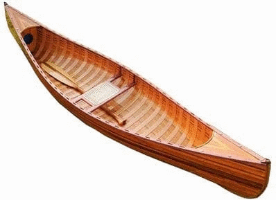 20.25" X 70.5" X 15" Wooden Canoe With Ribs - Homeroots