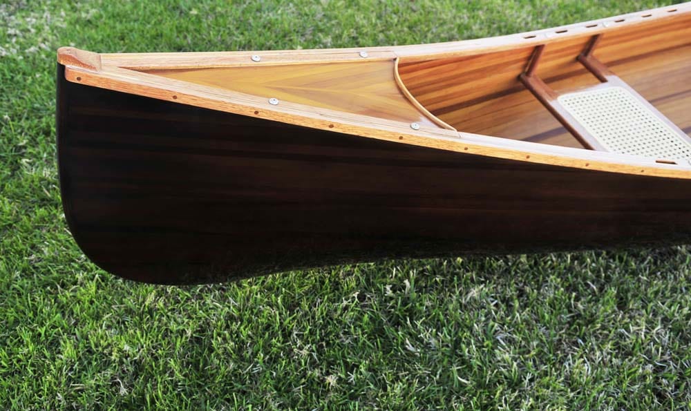 35.125" X 216" X 22.5" Wooden Canoe Dark Stained Finish - Homeroots - Flyclothing LLC