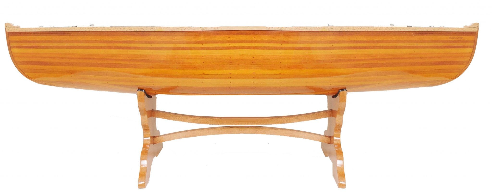 Natural Solid Wood and Glass Canoe Coffee Table - Homeroots
