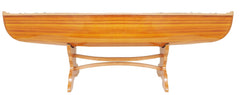 Natural Solid Wood and Glass Canoe Coffee Table - Homeroots