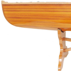 Natural Solid Wood and Glass Canoe Coffee Table - Homeroots