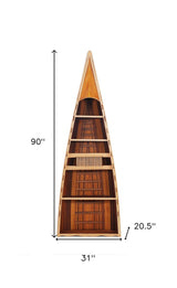 21" Wood Brown Solid Wood Six Tier Boat Bookcase - Homeroots - Flyclothing LLC
