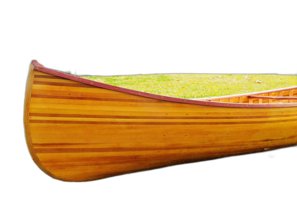 28.5" X 144" X 21" Wooden Canoe With Ribs Curved Bow - Homeroots