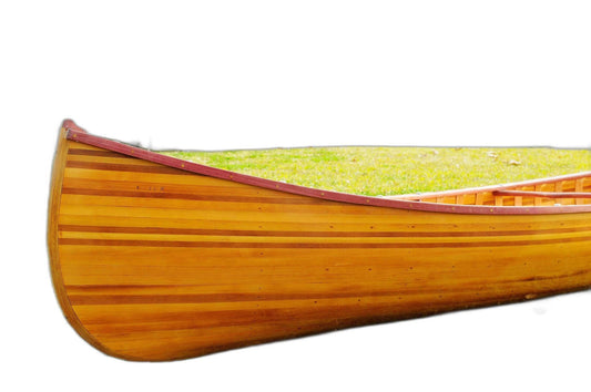 28.5" X 144" X 21" Wooden Canoe With Ribs Curved Bow - Homeroots
