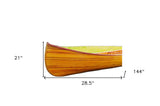 28.5" X 144" X 21" Wooden Canoe With Ribs Curved Bow - Homeroots - Flyclothing LLC