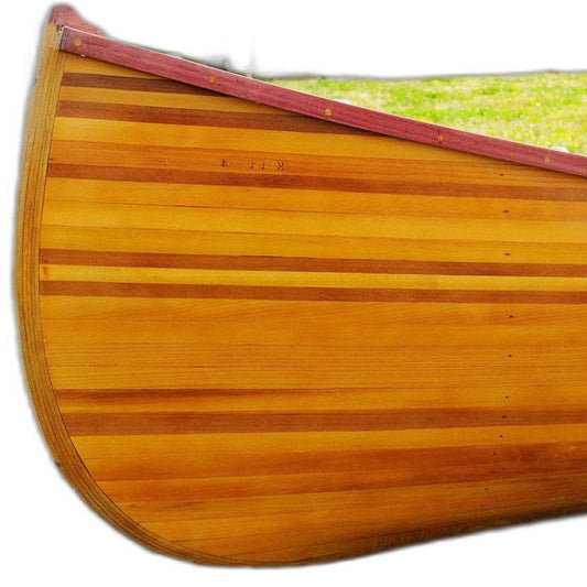 28.5" X 144" X 21" Wooden Canoe With Ribs Curved Bow - Homeroots