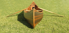 28.5" X 144" X 21"Matte Finishwooden Canoe With Ribs Curved Bow - Homeroots
