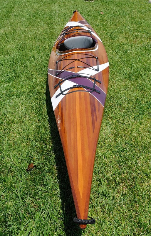 24" X 177" X 13.5" White And Purple Ribbonwooden Kayak - Homeroots