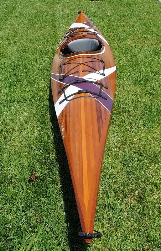 24" X 177" X 13.5" White And Purple Ribbonwooden Kayak - Homeroots - Flyclothing LLC