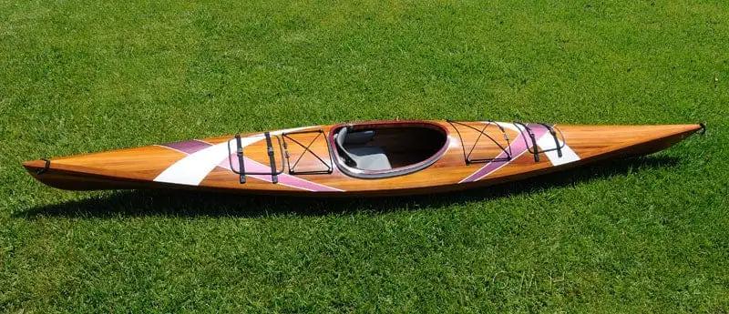 24" X 177" X 13.5" White And Purple Ribbonwooden Kayak - Homeroots - Flyclothing LLC