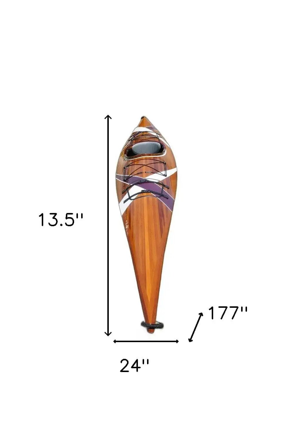 24" X 177" X 13.5" White And Purple Ribbonwooden Kayak - Homeroots - Flyclothing LLC
