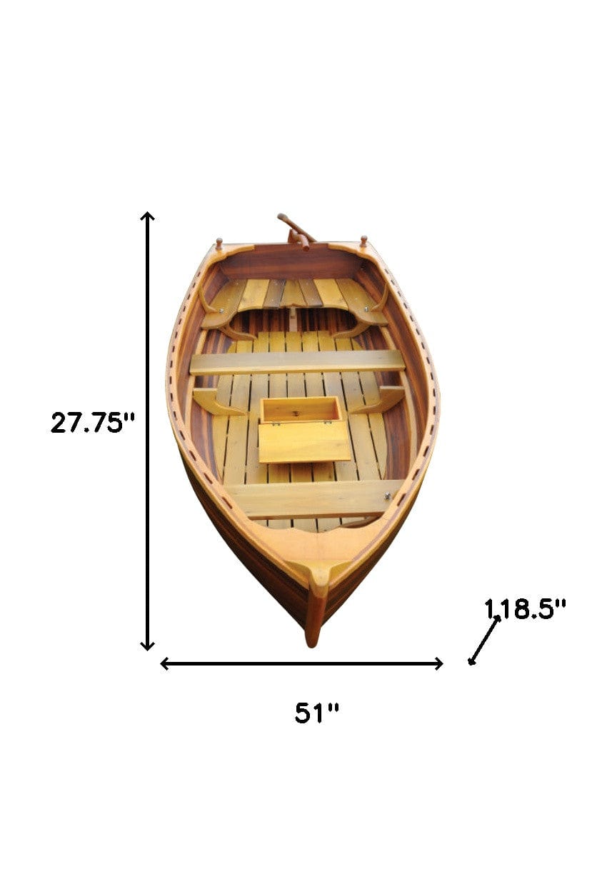 51" X 118.5" X 27.75" Matte Finishlittle Bear Wooden Dinghy - Homeroots - Flyclothing LLC
